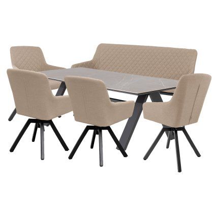 NOVA PARIS LIKA-TEX® zahradní sedací souprava 4+1+1 mocca  Doppler