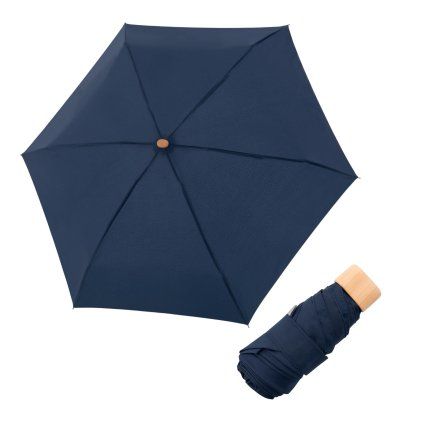 Nature Mini Cork Deep Navy dámský skládací deštník  Doppler