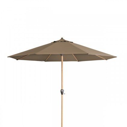 12395 alu wood zahradni slunecnik 350 cm hneda