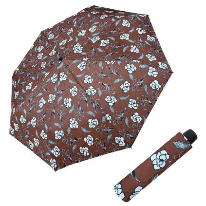 Hit Mini Flowers Brown - dámský skládací deštník  Derby