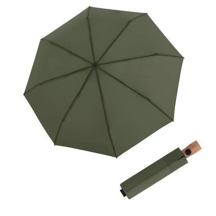 Timber duaomatic Olive - skládací deštník
