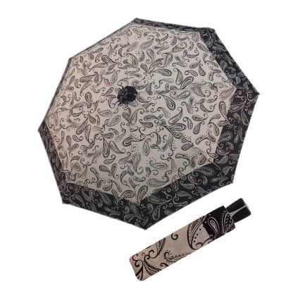 1559 fiber mini black white paisley damsky skladaci destnik