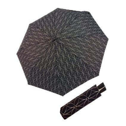 Fiber Mini Black White Rings dámský skládací deštník  Doppler