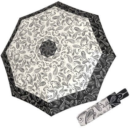 Fiber Magic Black&White Paisley dámský automatický deštník  Doppler