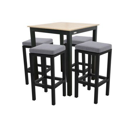 EXPERT WOOD světlý zahradní sedací souprava 4+1 antracit  Doppler