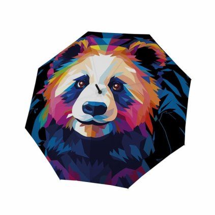 Modern Art Long AC Mighty Panda dámský holový vystřelovací deštník  Doppler