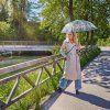 Fiber Long AC Transparent Floral Dreams dámský holový vystřelovací deštník  Doppler